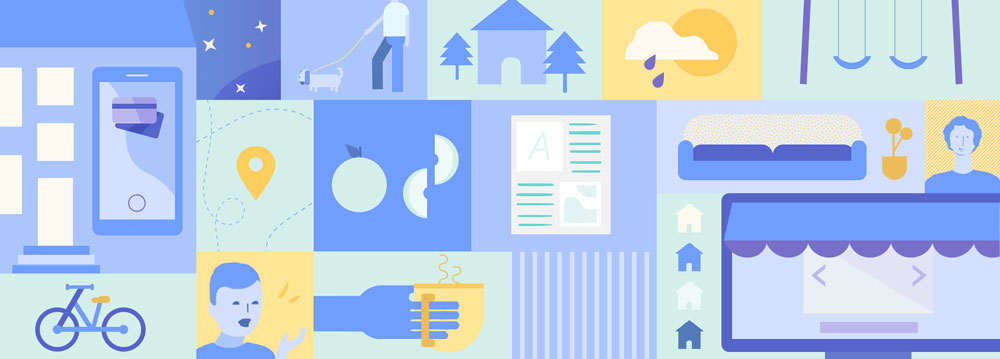 The second conceptual key art graphic, this one focusing more on the individual user “moments” captured with dscout.