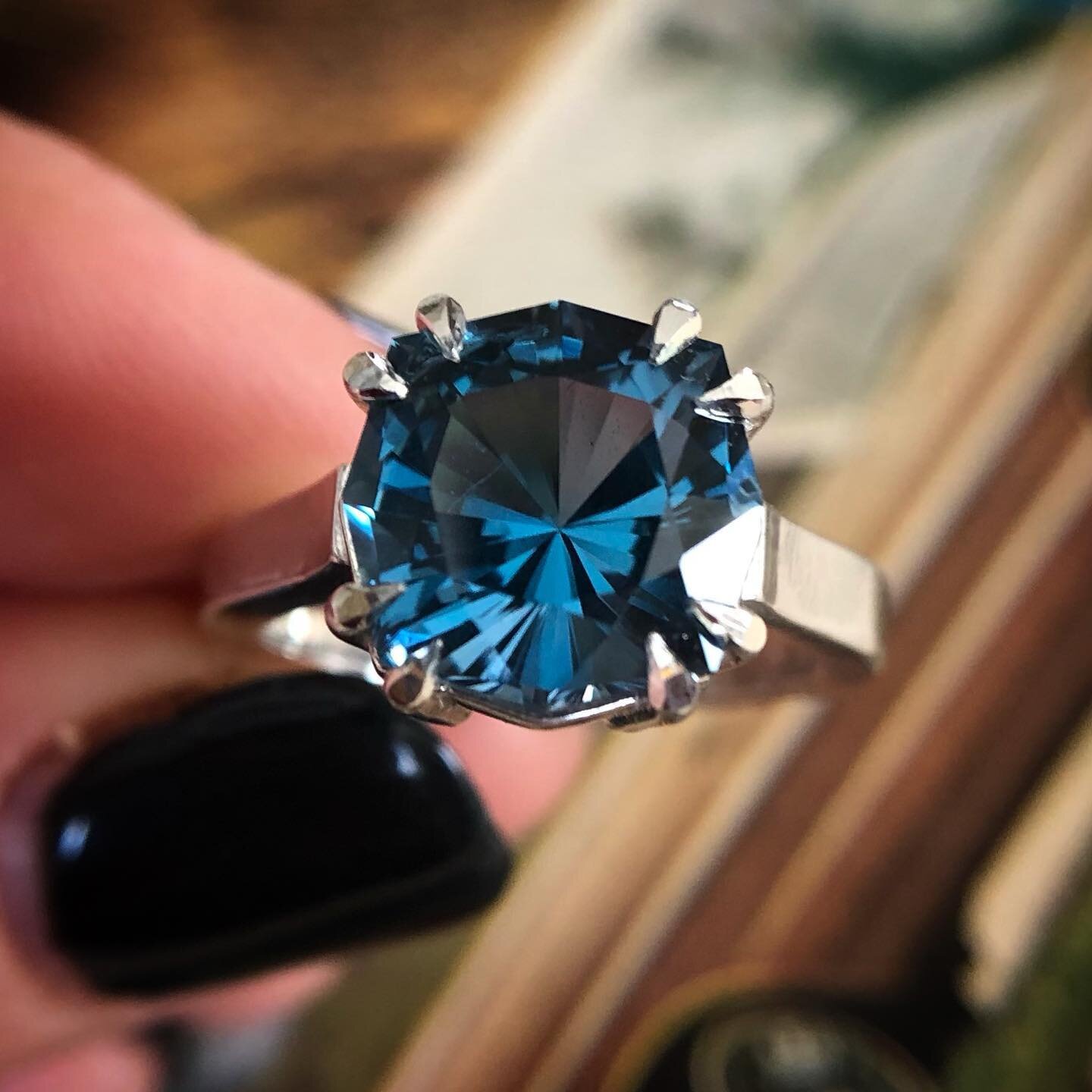 Fresh off the bench. 
Hand fabricated ring by my babe. London blue topaz by me @steadygems 💎