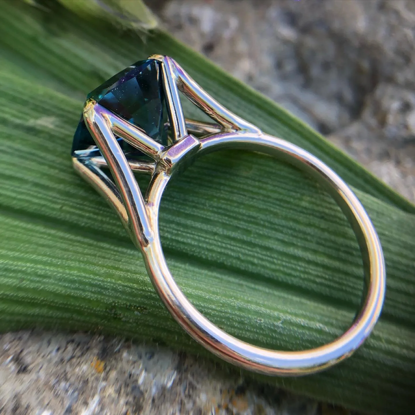 I never thought I&rsquo;d say this, but.... sometimes less is more. 
These angles are 😍
London Blue Topaz cut by me, @steadygems. White gold ring hand fabricated by my babe, @thewhittlemaster. Custom for one of my oldest friends @bridgetleighc.