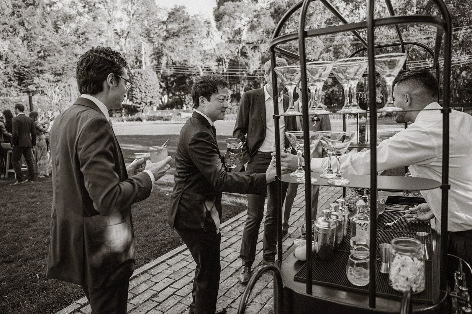 El bar, las bebidas y el licor en las bodas.
