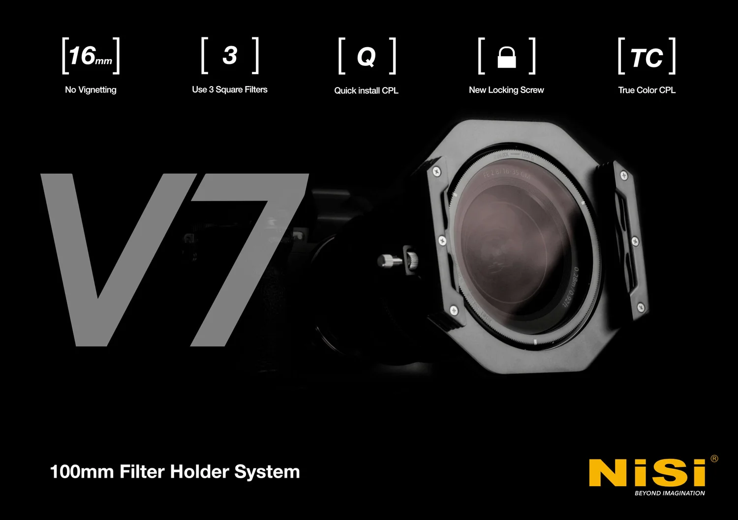 NiSi V7 100mm Filter Holder Kit with True Color NC CPL and Lens 