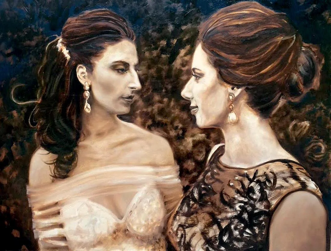 SISTERS // oil on birch panel // 36" X 40" // SOLD