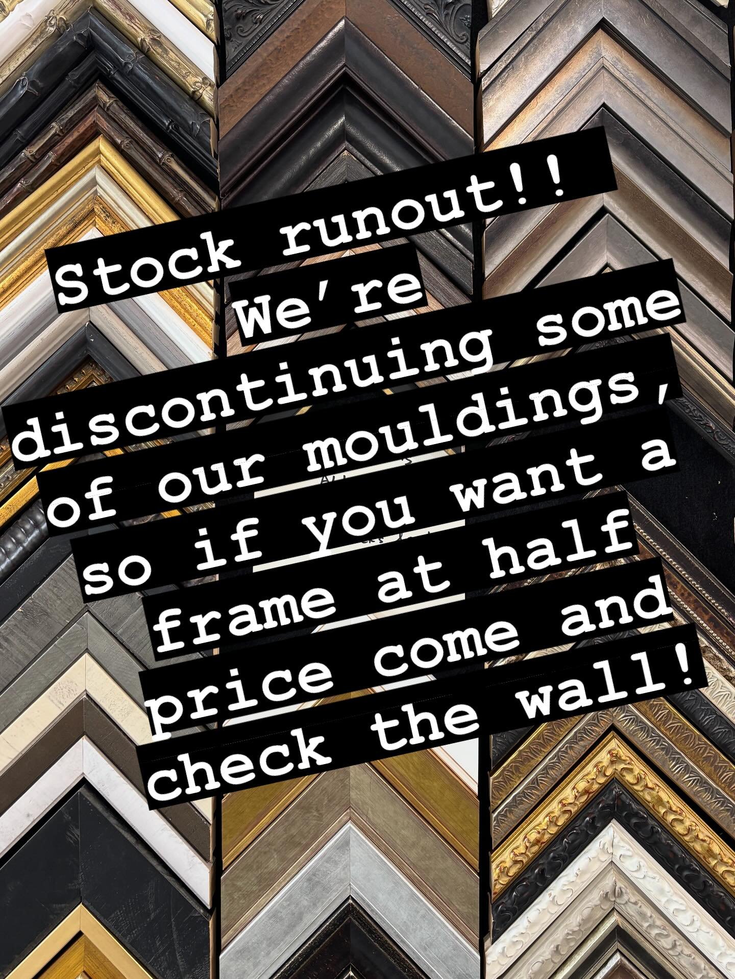 It&rsquo;s cold, and that makes it hard get to the framers. So we&rsquo;re helping out by offering 50% off some great (but hard to get) mouldings until we run out of them. We also have a bunch of mat boards half price, so with a bit of imagination yo