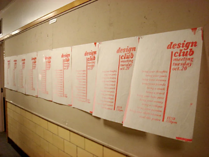Demonstrating the progression of a split fountain to get other students up to the printing attic.