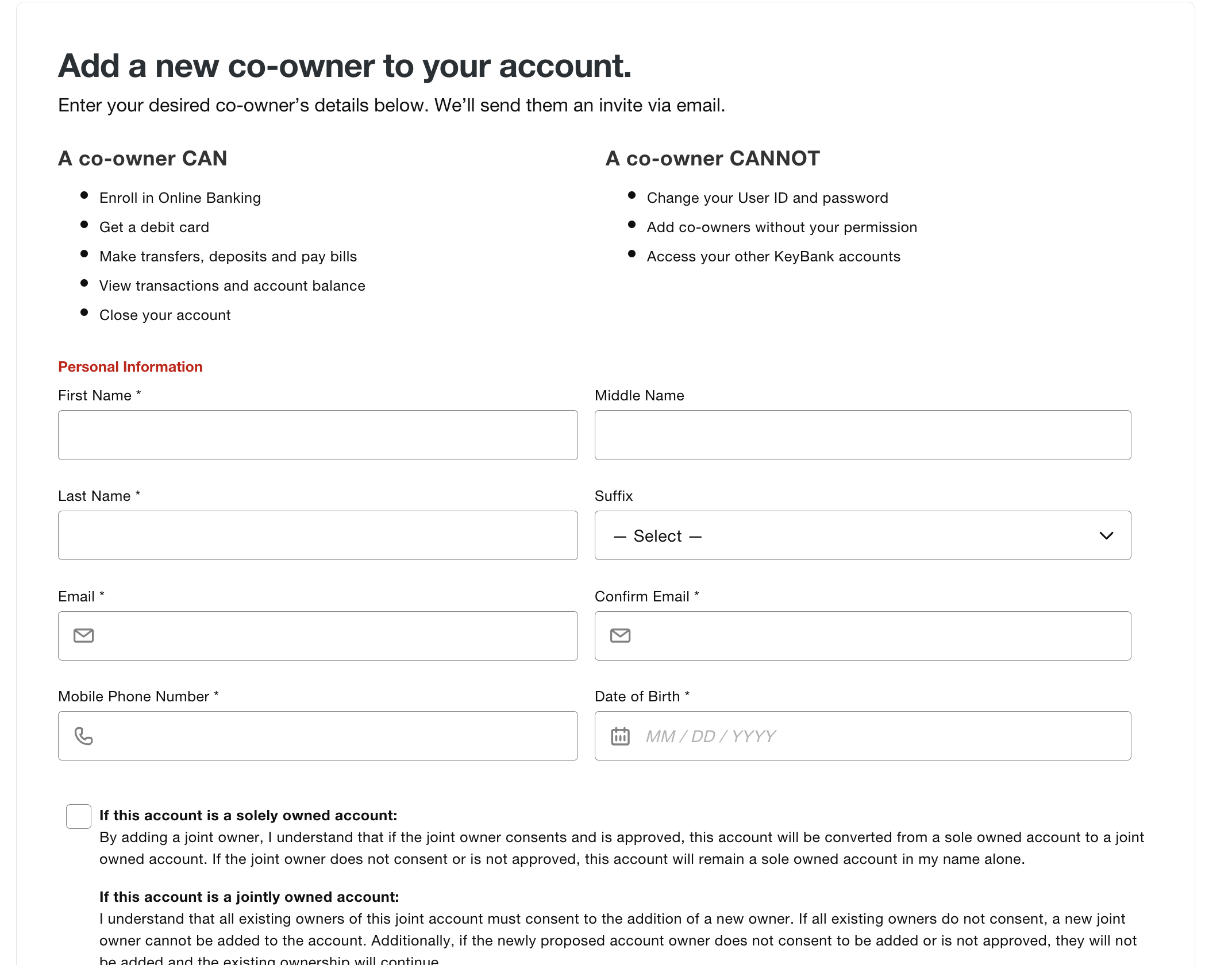Add a Co-Owner Page