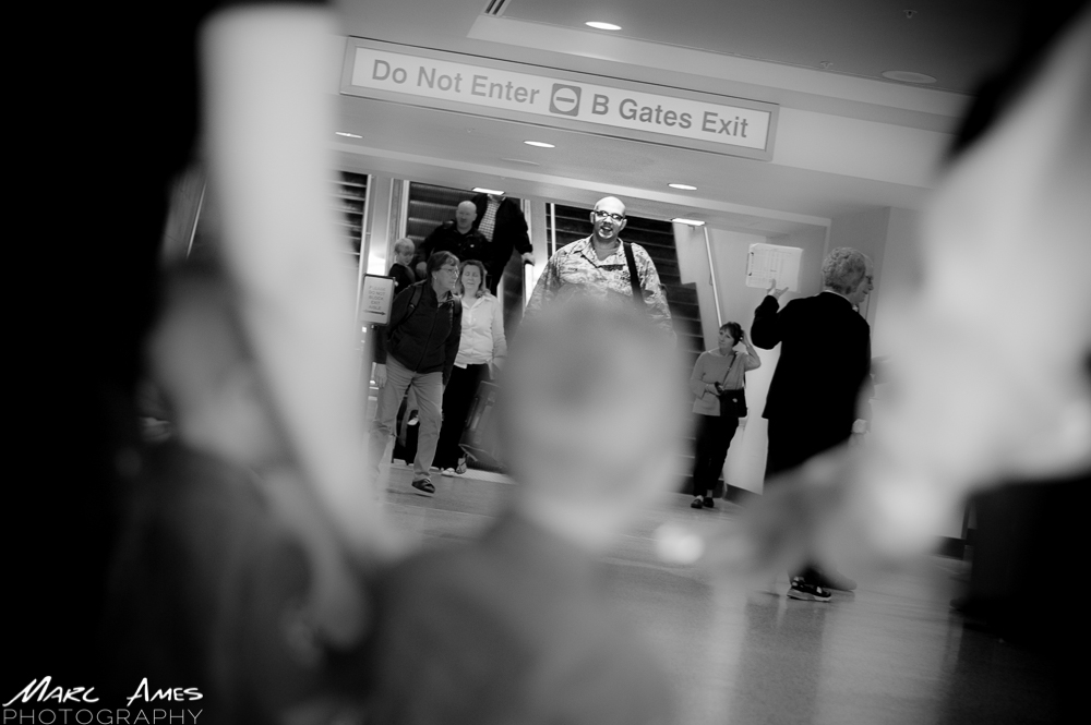 The first sight of Josh coming off the escalator...