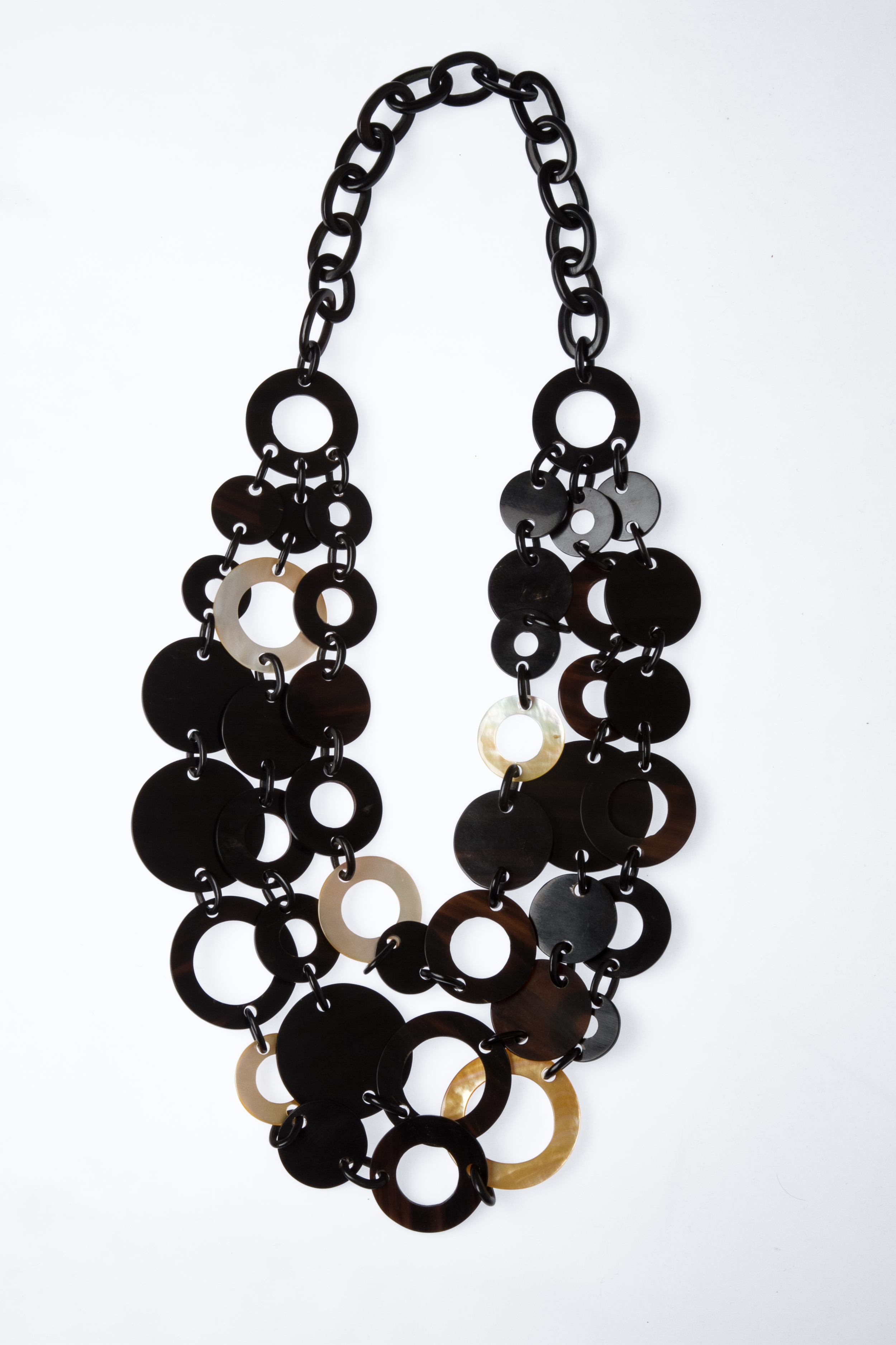 Circular Horn & Mother of Pearl Necklace