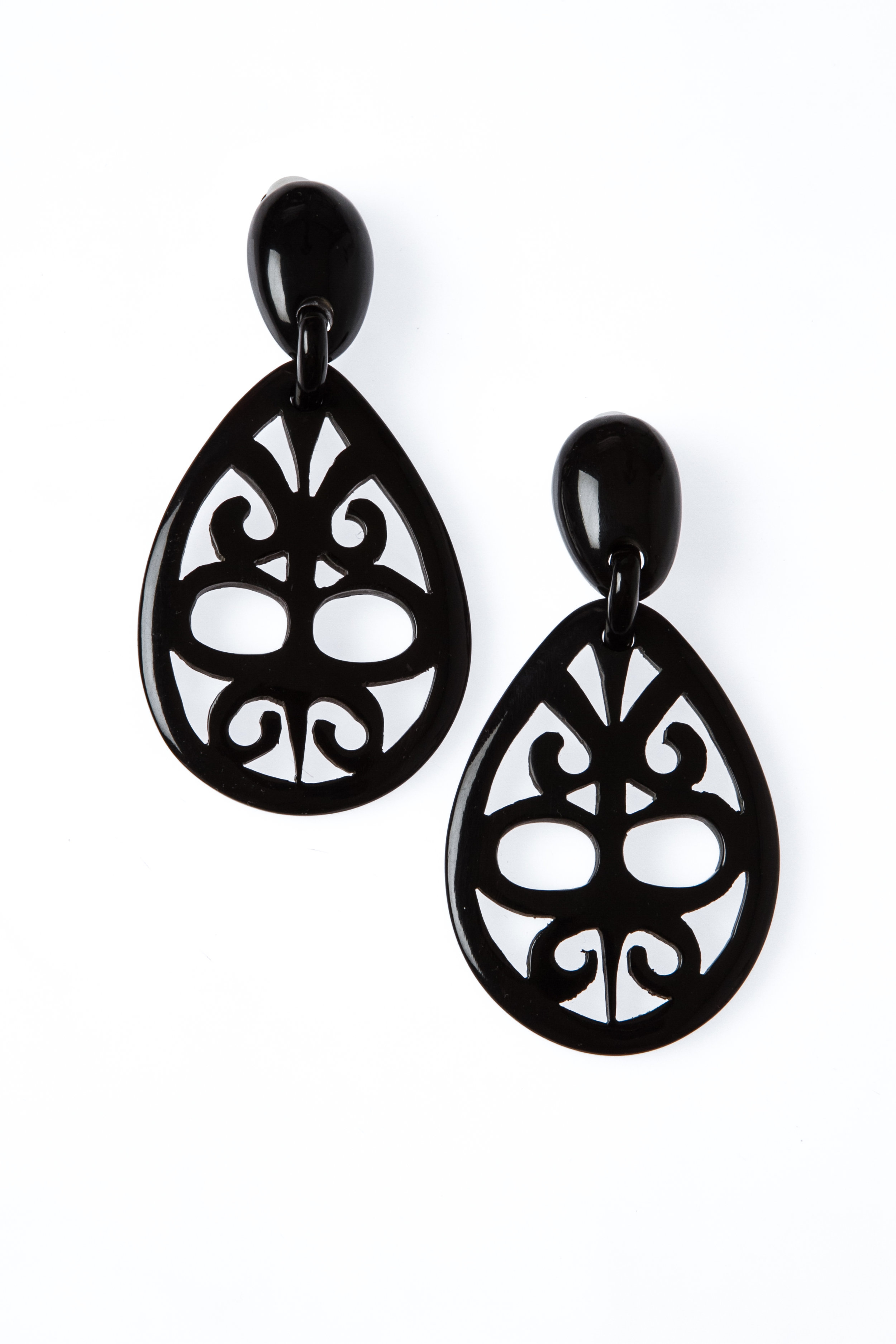 Cutout Horn Drop Earrings