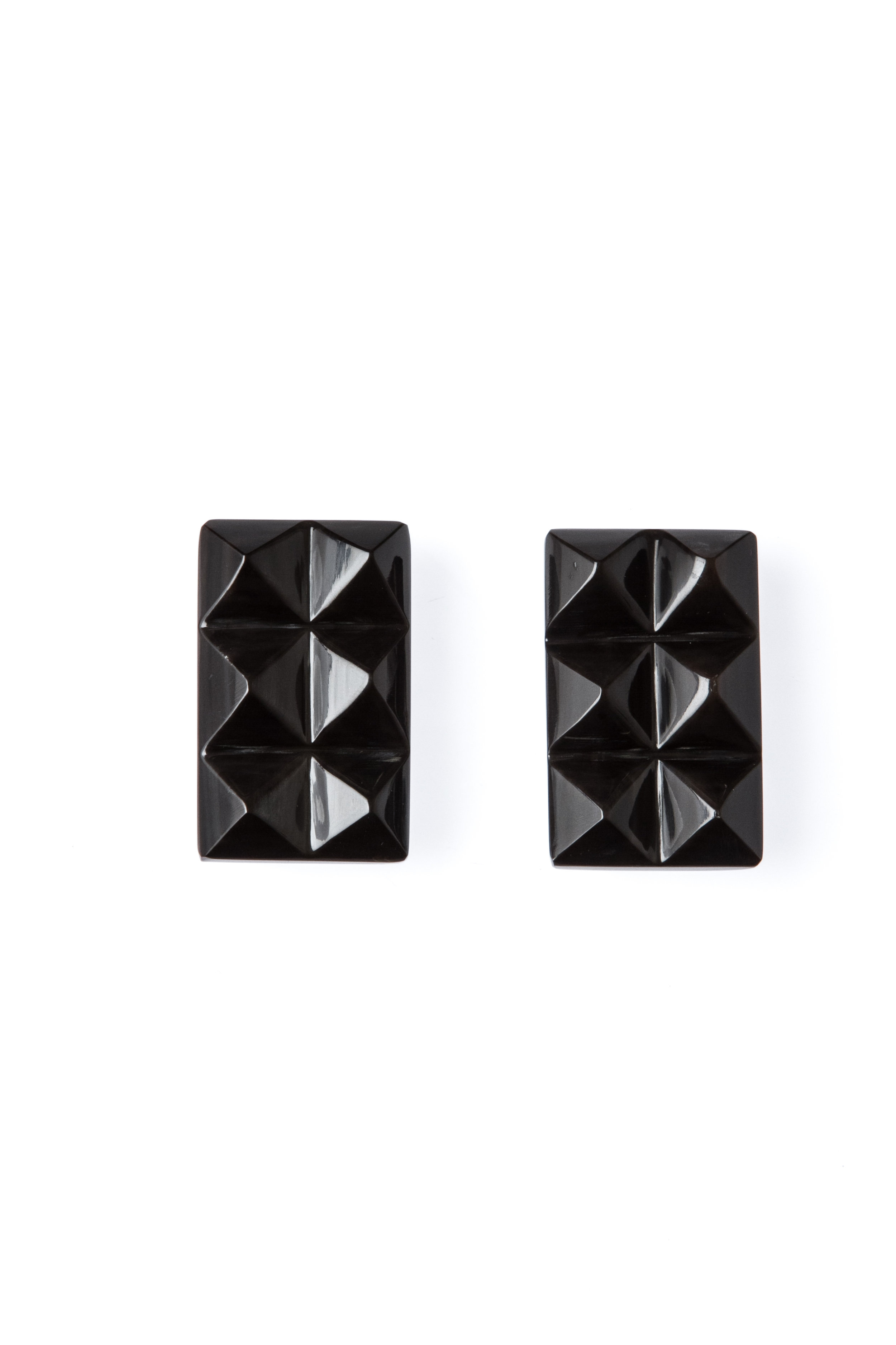 Black Horn Pyramid Earring