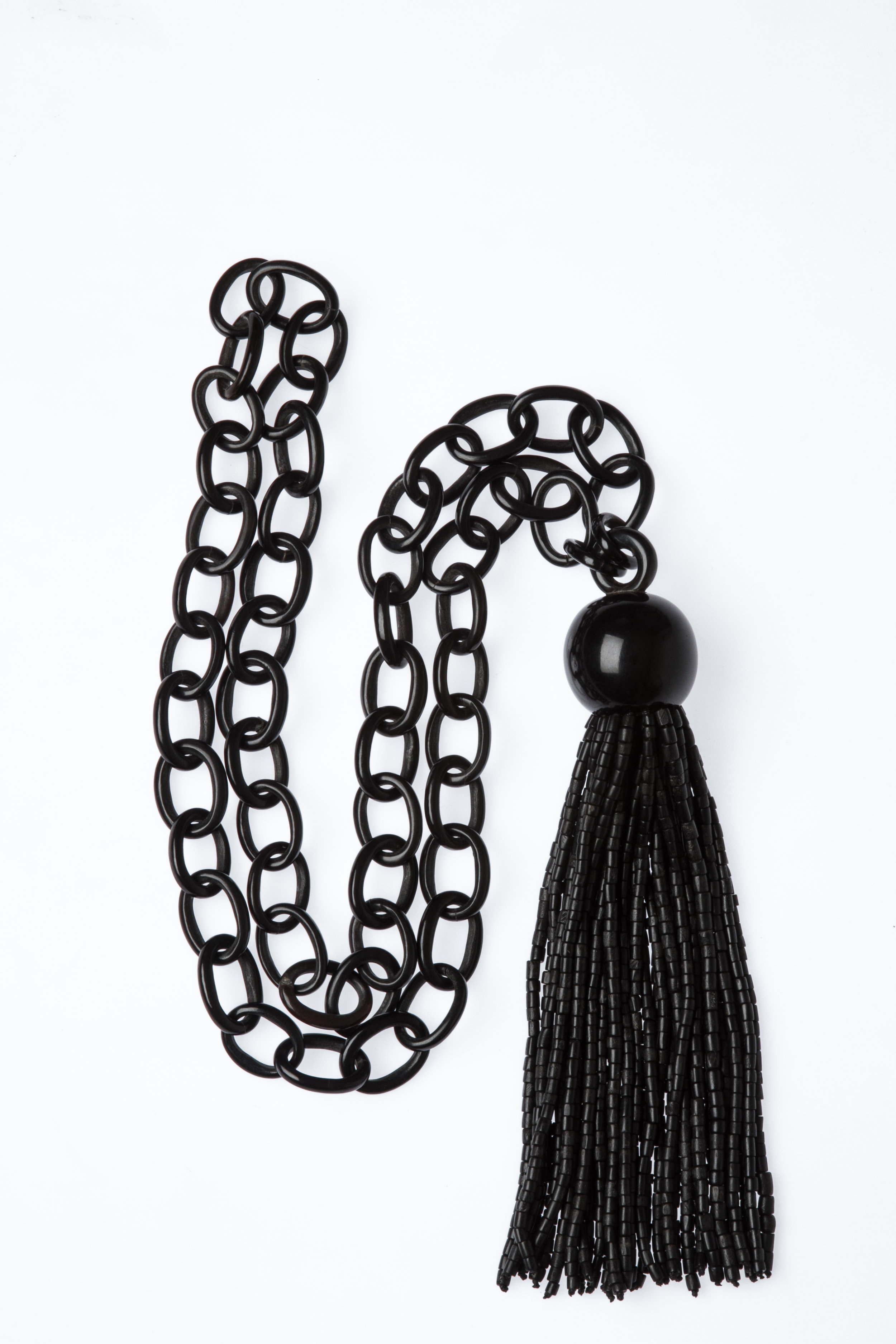 Black Horn Tassel Necklace
