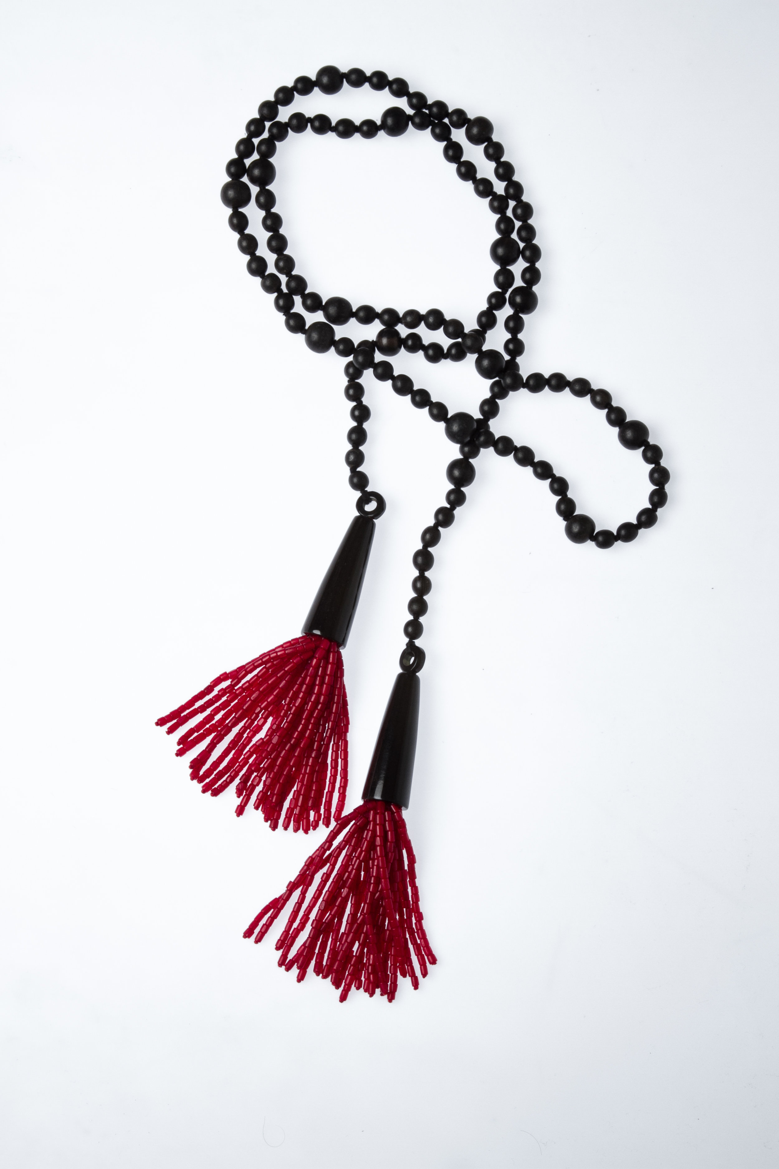 Red Bone Tassel Necklace
