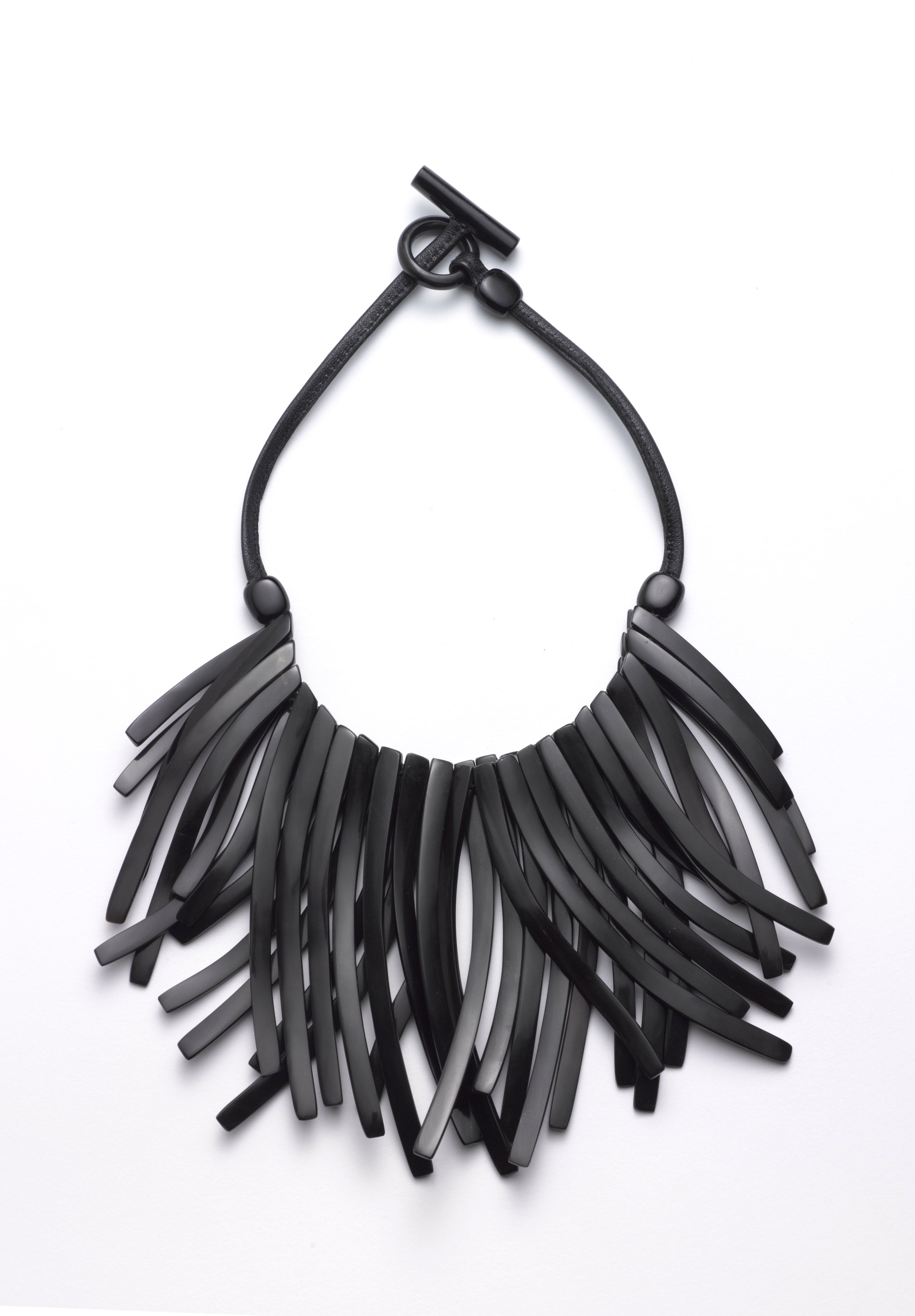 Black Horn Fringe Necklace