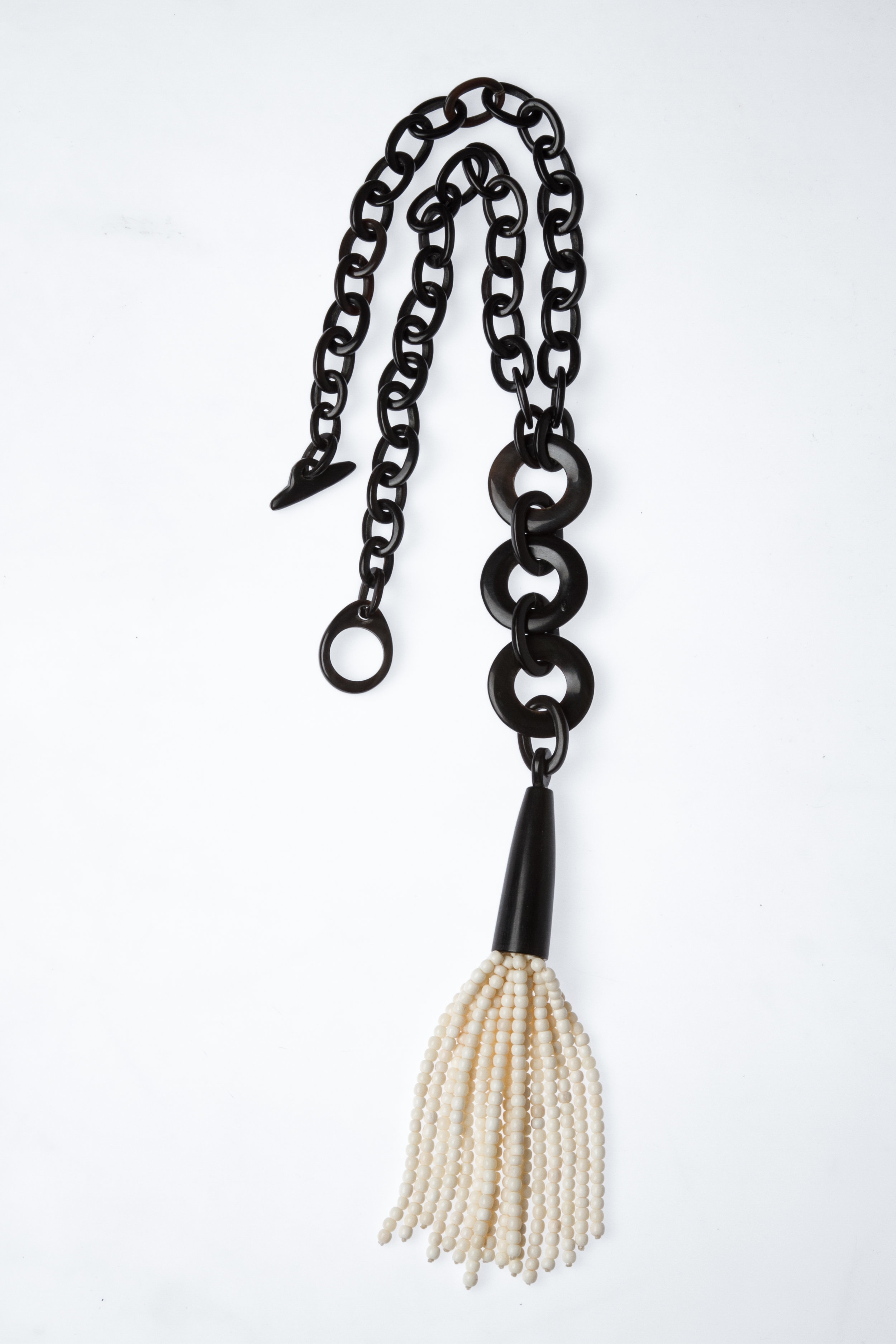 White Bone Tassel Necklace