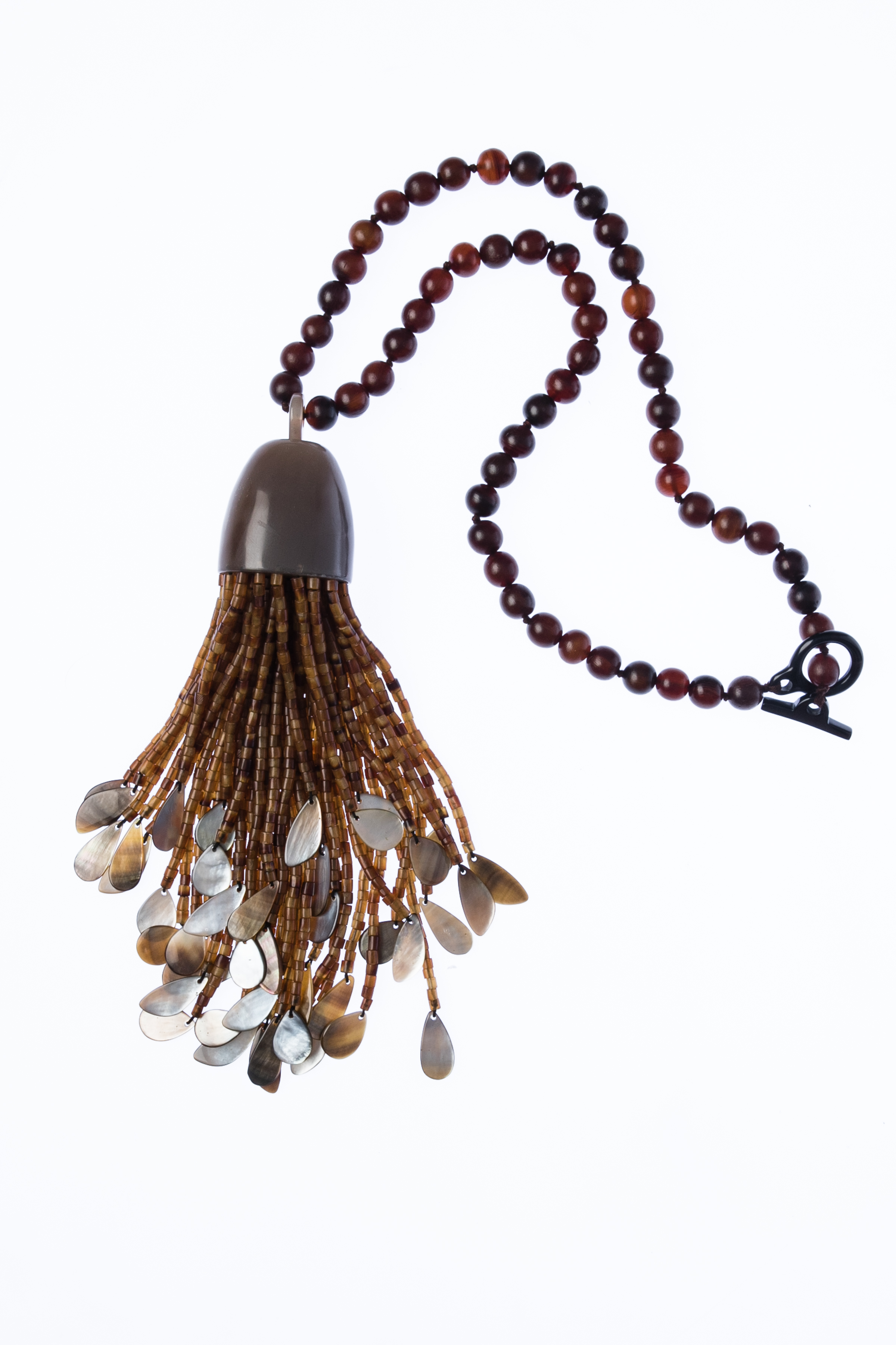 Brown Cowbell Necklace