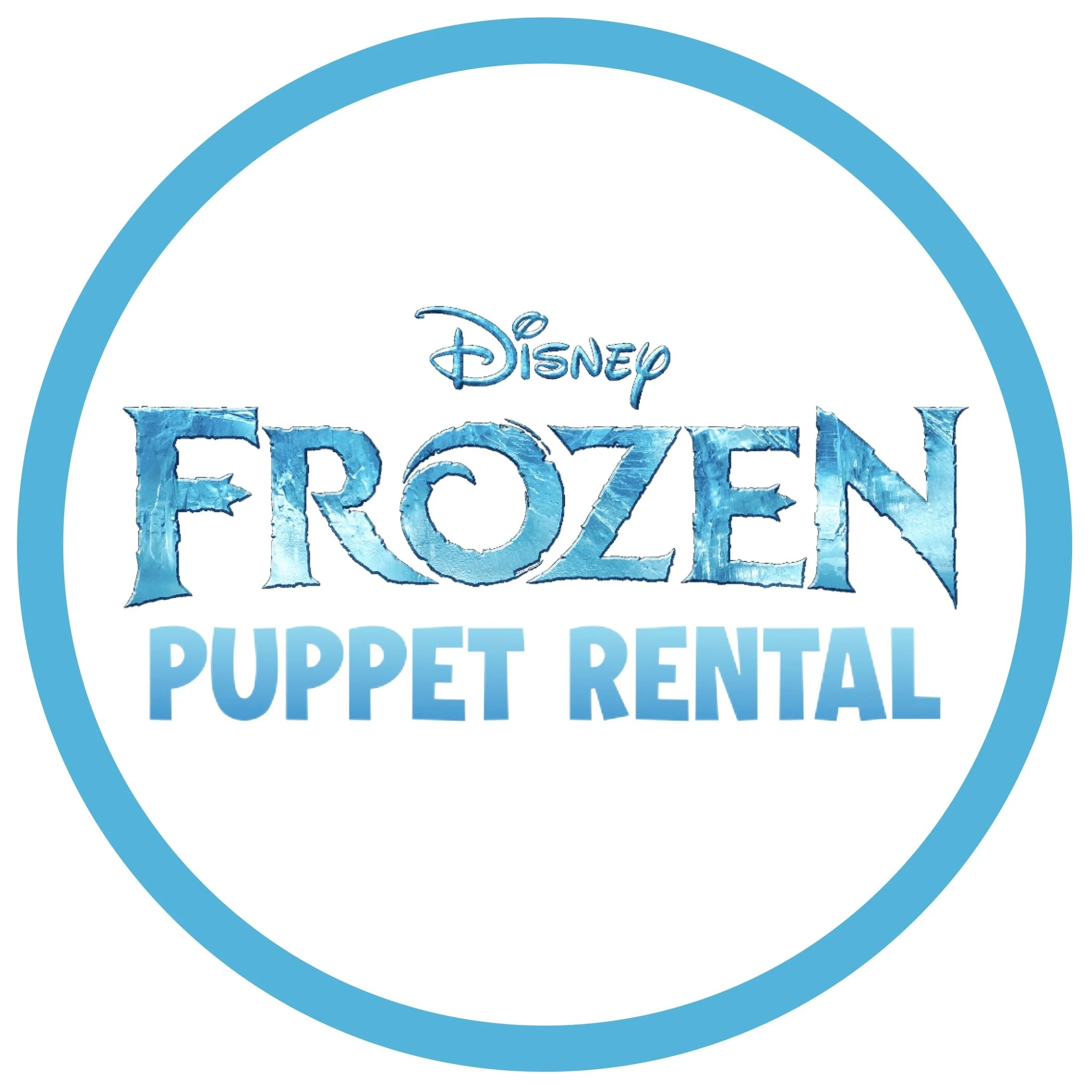 Frozen puppet rental logo — Olaf and Sven, coming soon