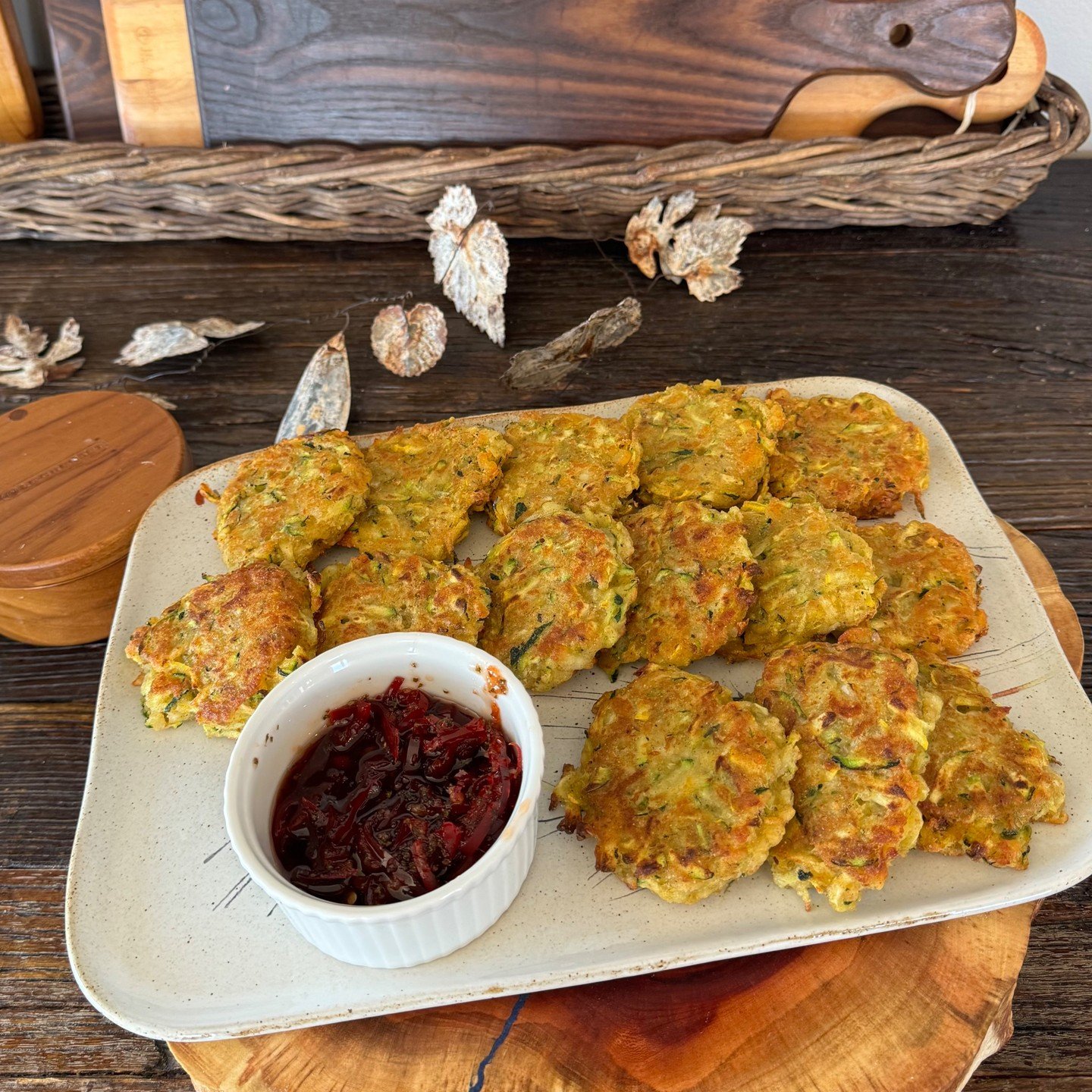 Zucchini Halloumi Fritters with Chili-Mint Jam from One Pot, Pan, Planet: A Greener Way to Cook for You and Your Family. Cook for April in Rainyday Bites Cookbook Club. Had some time and extra zucchini so I thought I would give these a try. Easy, qui