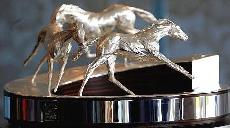 The Epsom Derby trophy, cast in silver.