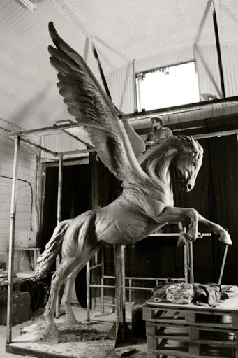 Charlie Langton at work on Pegasus.