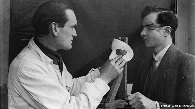 Derwent Wood, at the Masks for Facial Disfigurement Department, at London Hospital