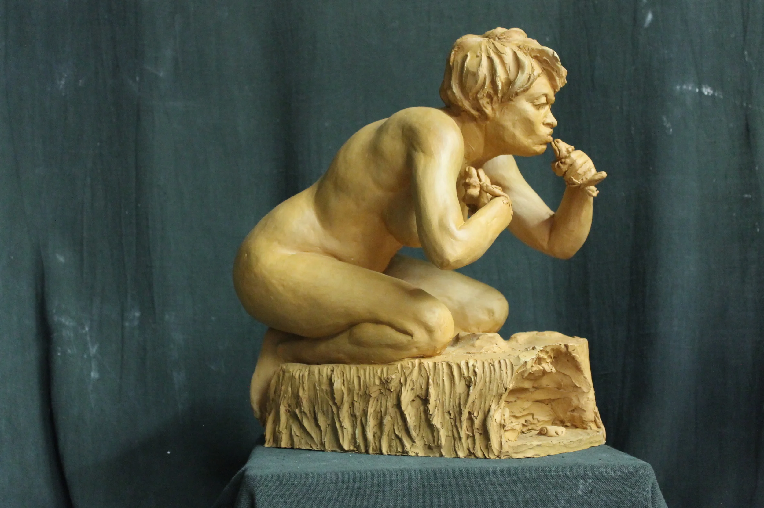 The Frog Princess - terracotta cast from press mold.