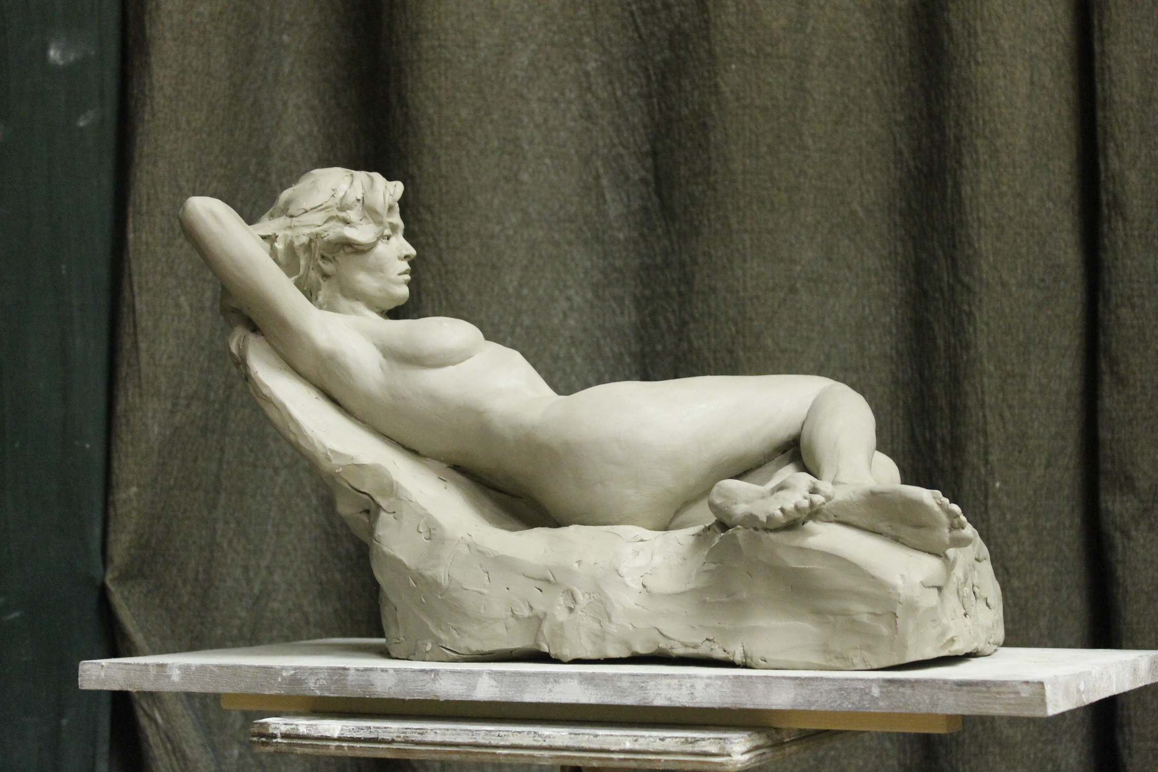Original clay; reclining figure
