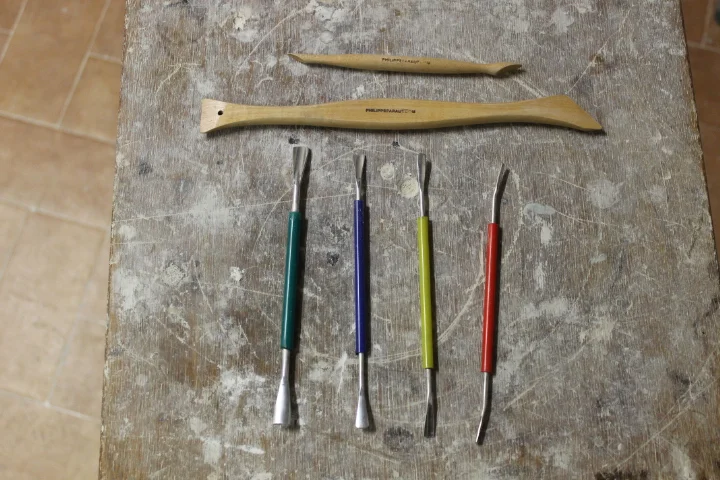 Clay modeling tools by Philippe Faraut.