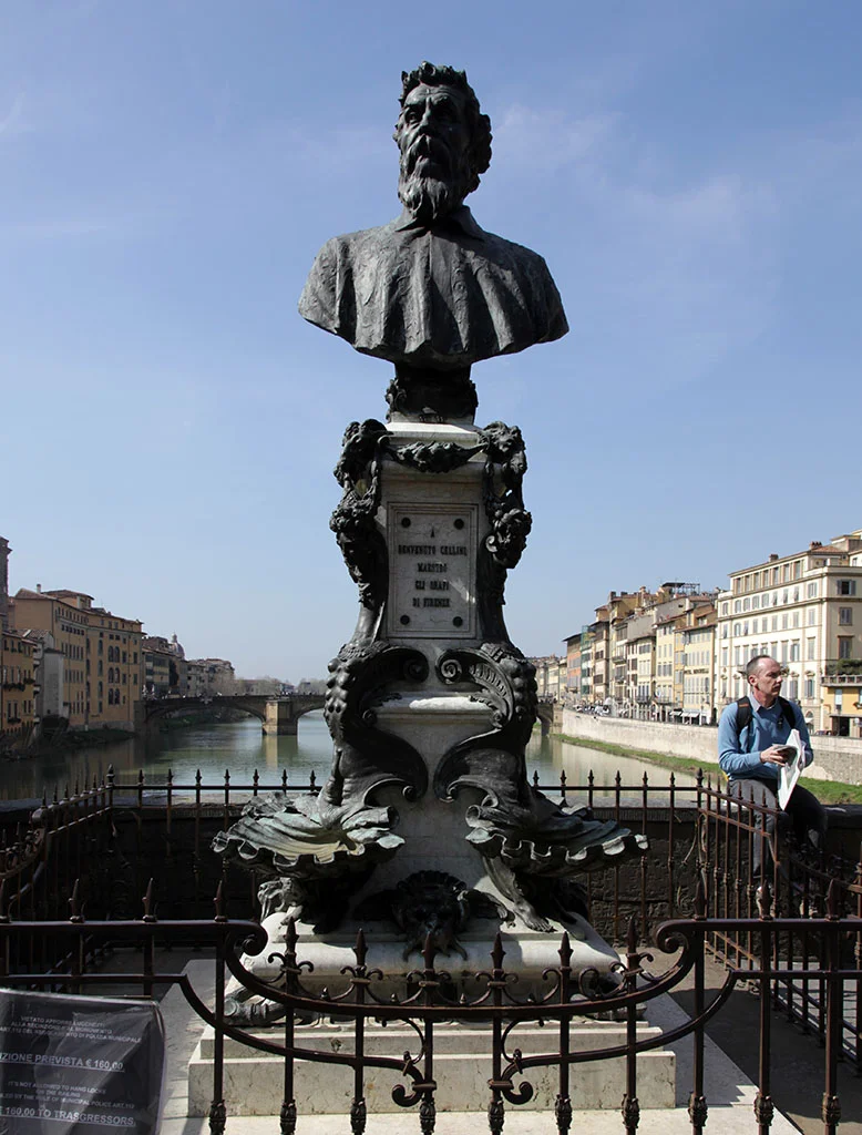 Raffaello Romanelli - Benvenuto Cellini memorial, Ponte Vecchio, Florence