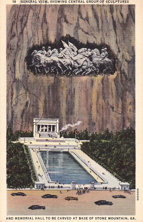 Preliminary design for the Confederate Memoiral and Shrine at Stone Mountain, Georgia.