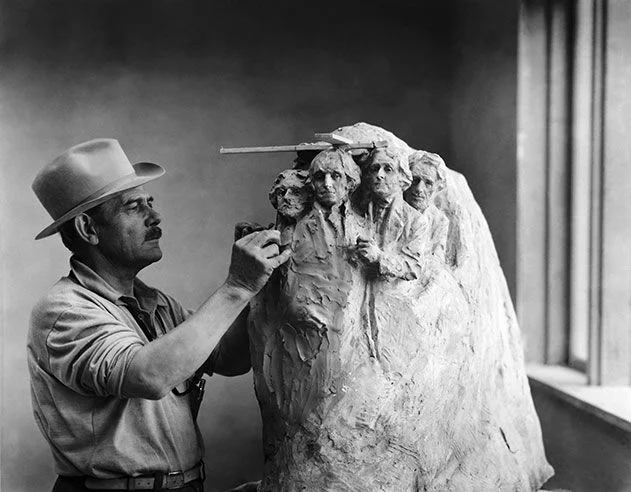 An Early model for Mount Rushmore, showing Jefferson on Washington's left.