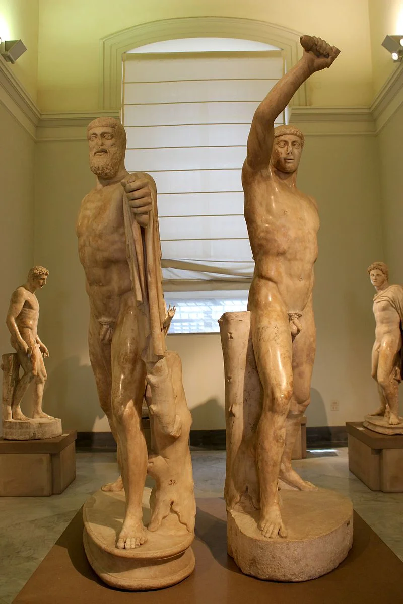 'The Tyrannicides" (Harmodios and Aristogeiton). 1st C. AD copy of 4th C. BC Originals by Kritios and Nesiotes.