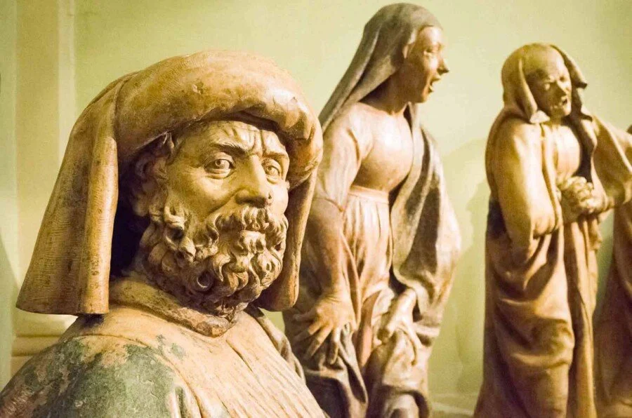 Detail. Lamentation, Niccolo dell'Arca, late 15th c. Bologna.