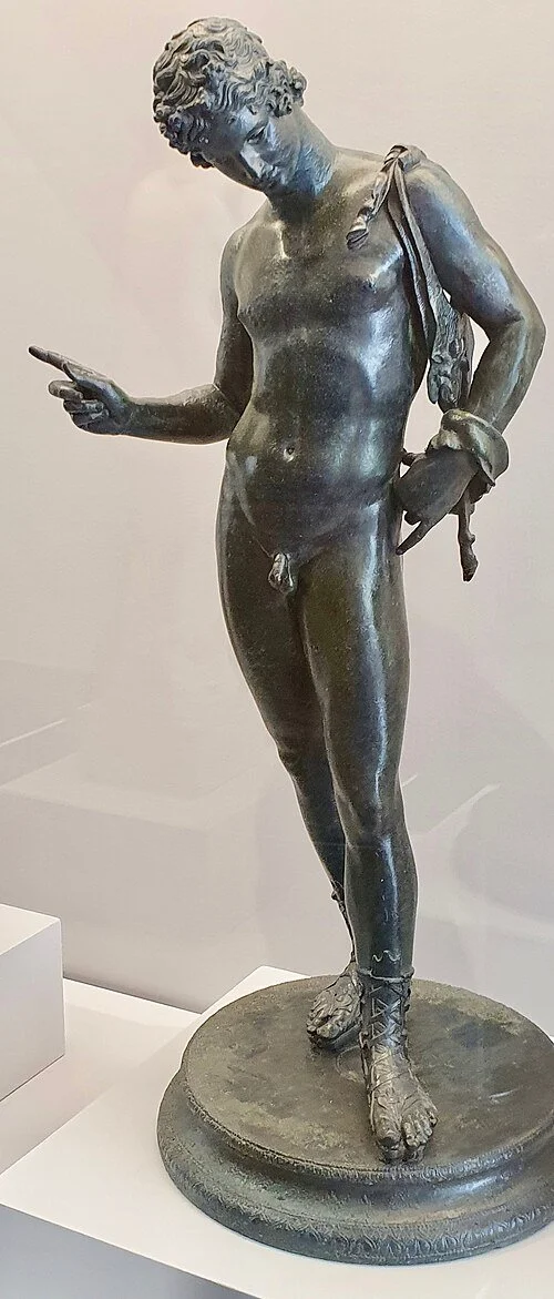 Narcissus. Roman bronze unearthed in Pompeii.