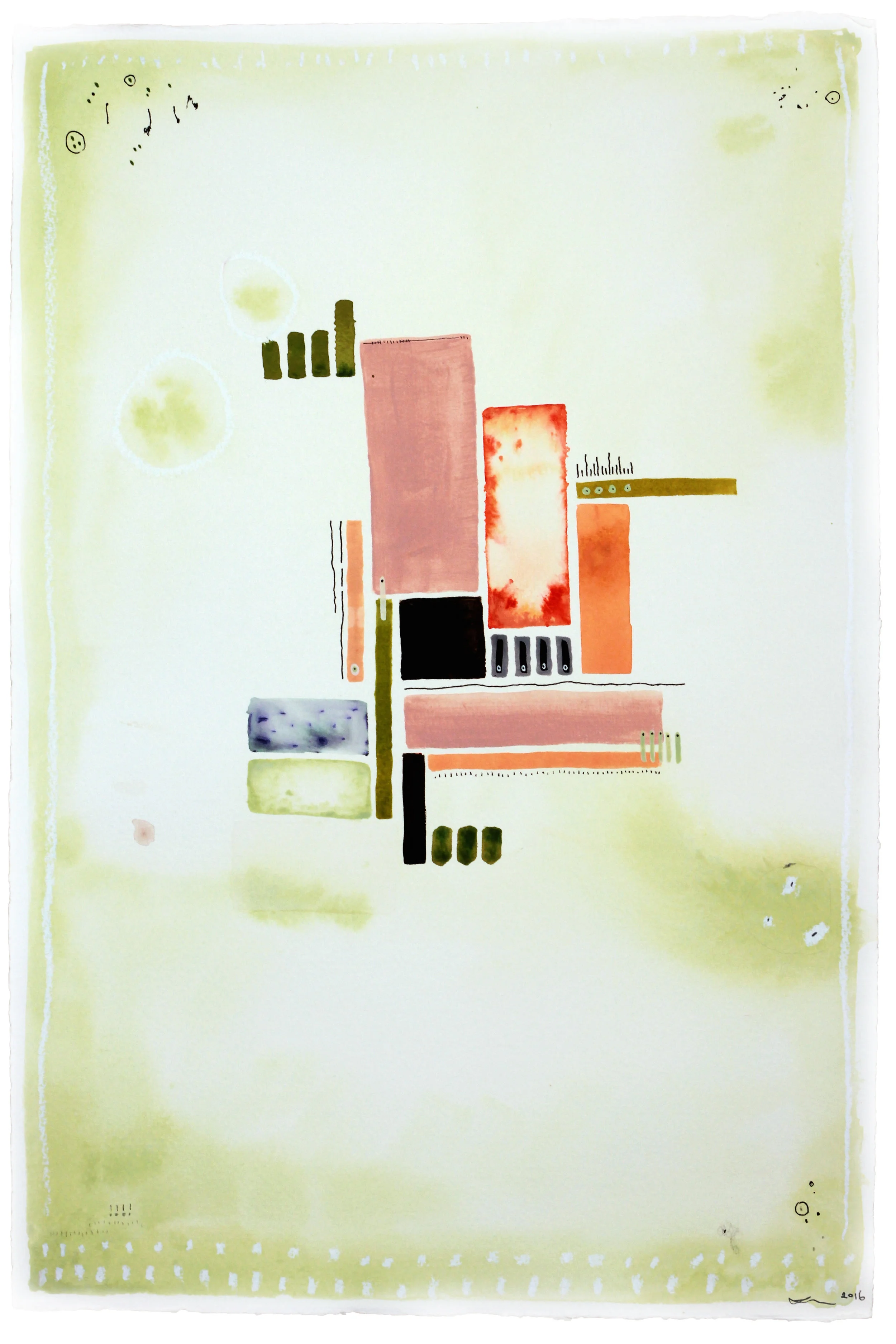 avo's and melons. so many melons (motherhood), 2016. watercolour, gouache, acrylic, crayon, pen and pencil on paper.