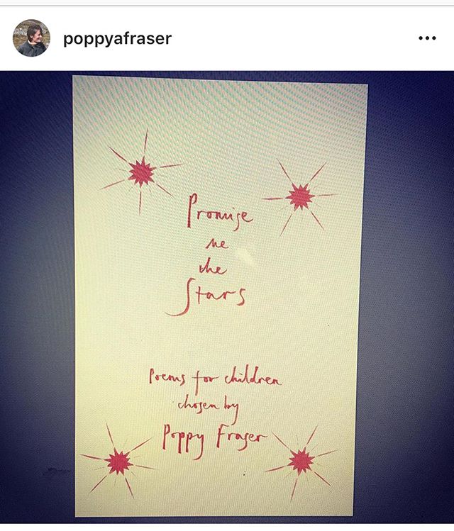 I am honoured that the little star I painted on a scrap of paper for @poppyafraser has appeared on the cover of her new book. It is a totally charming collection of poems and prayers selected by Poppy, and is now sitting proudly alongside Atwood in a