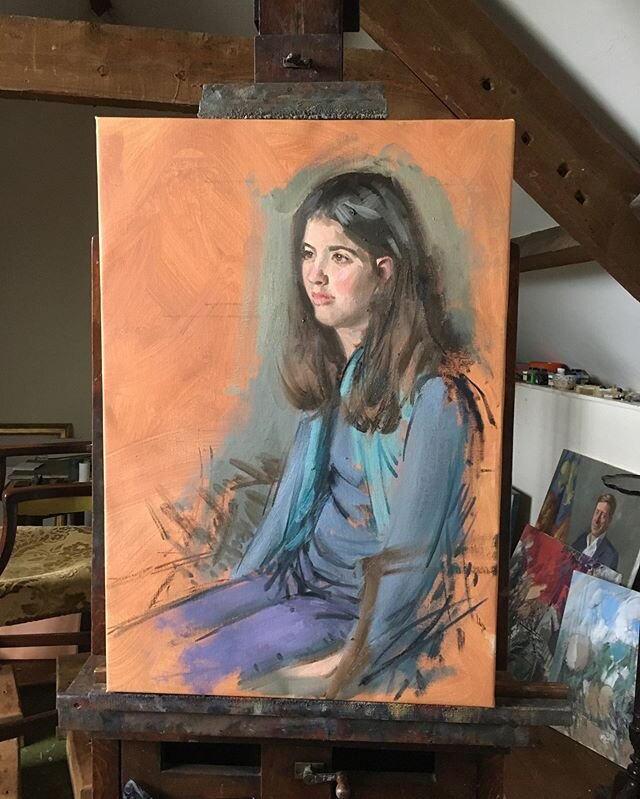 Passing the time in isolation #familyportraits #firstofmany? #andrewfesting #oilsketch