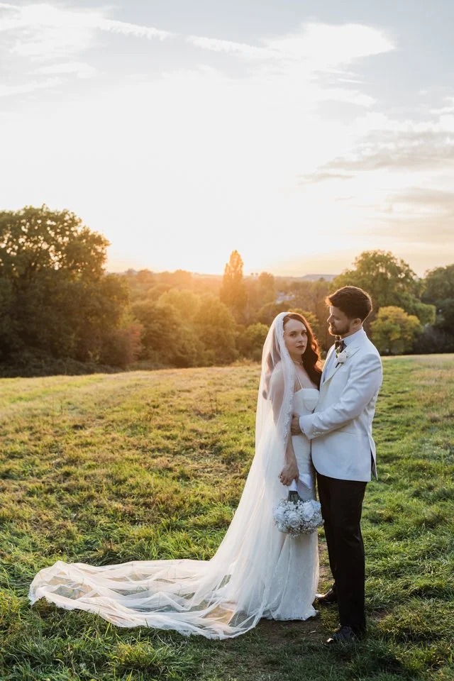  Bride and groom golden hour on Richmond hill luxury wedding photographer 