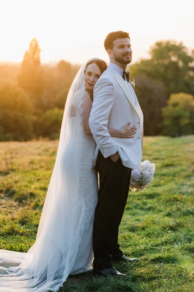  Bride and groom golden hour on Richmond hill luxury wedding photographer 