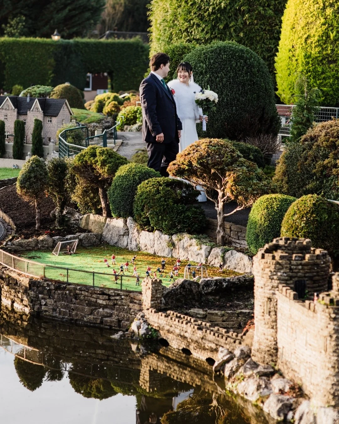 This couple chose the unique venue of a model village and miniature railway to have their couple photos, remember there is no rule you need to follow - just do you! 

 #fringephotography #weddingtips #londonweddingphotographer #luxuryweddingphotograp
