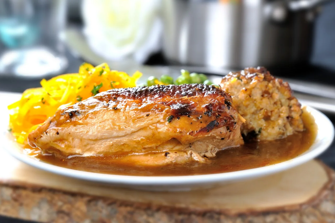 Traditional Roast Chicken in Gravy