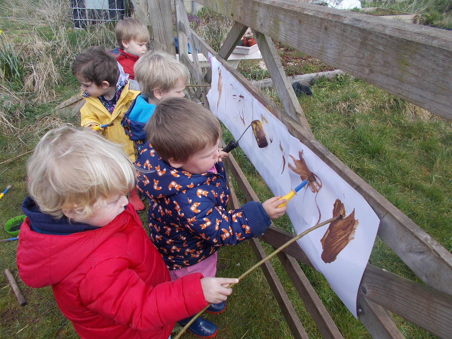 Mark making using natural materials — Welton Free Rangers - Forest School Nursery