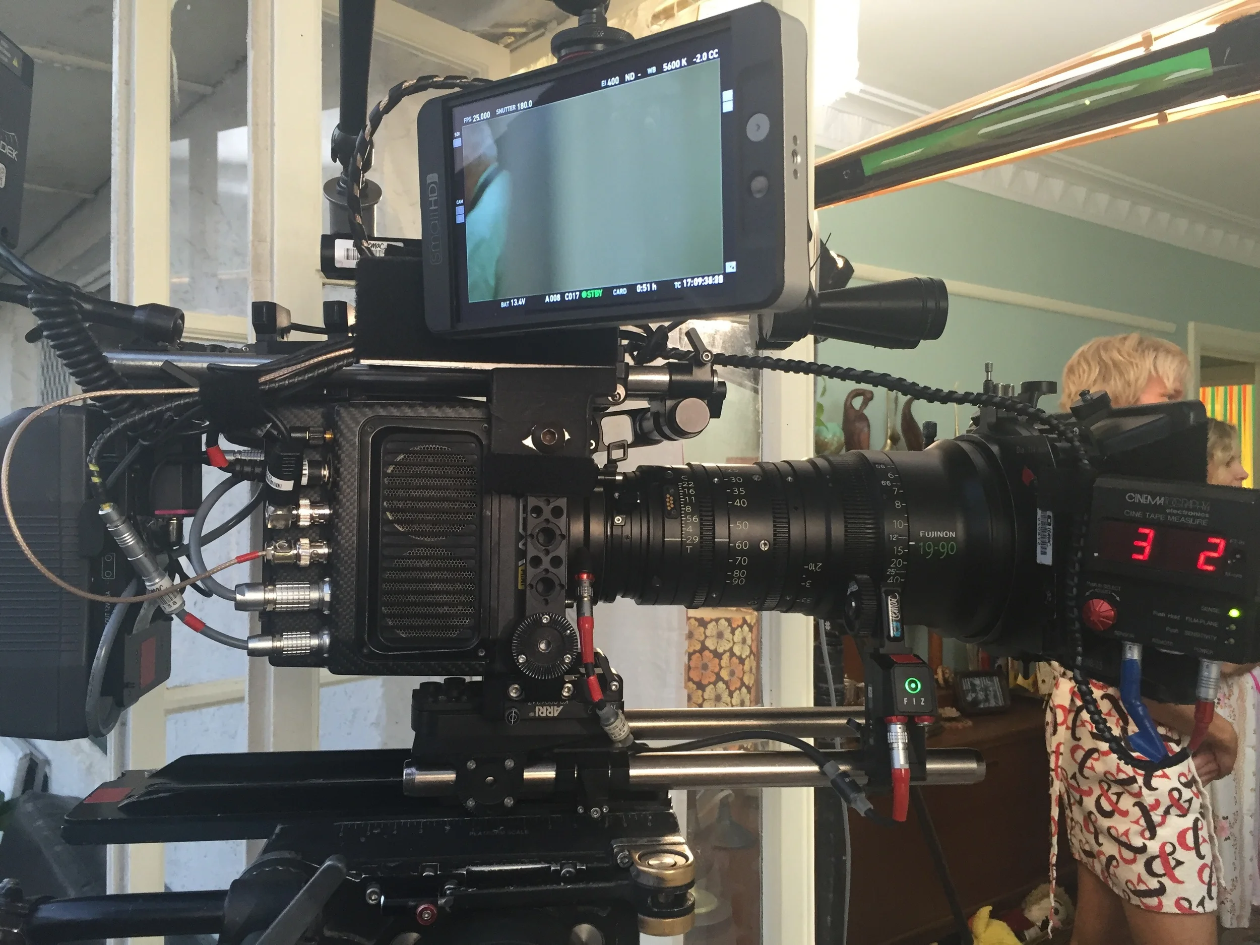 Alexa mini with 19-90 Fujinon Cabrio LMB 5 and new small HD monitor 7 