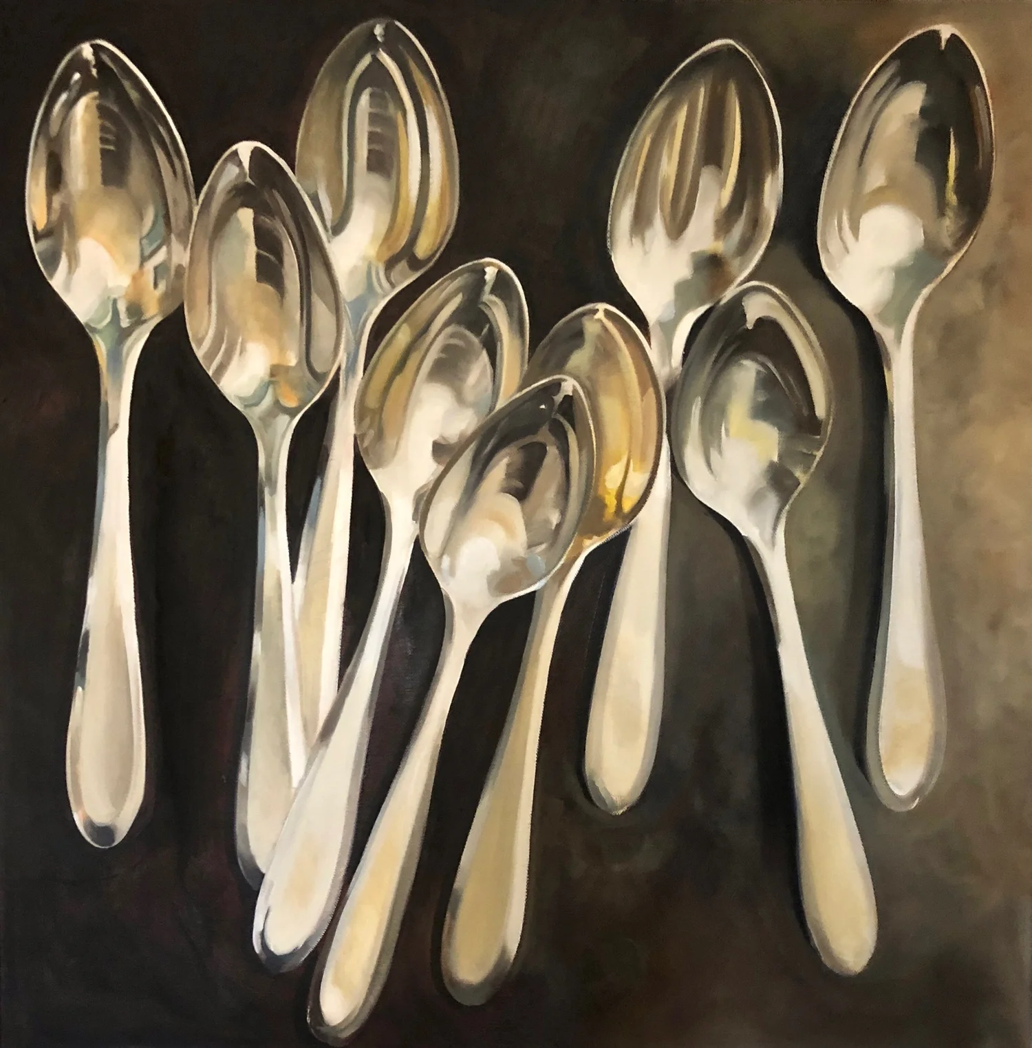 Silver still life in oil by Jane Lucchino