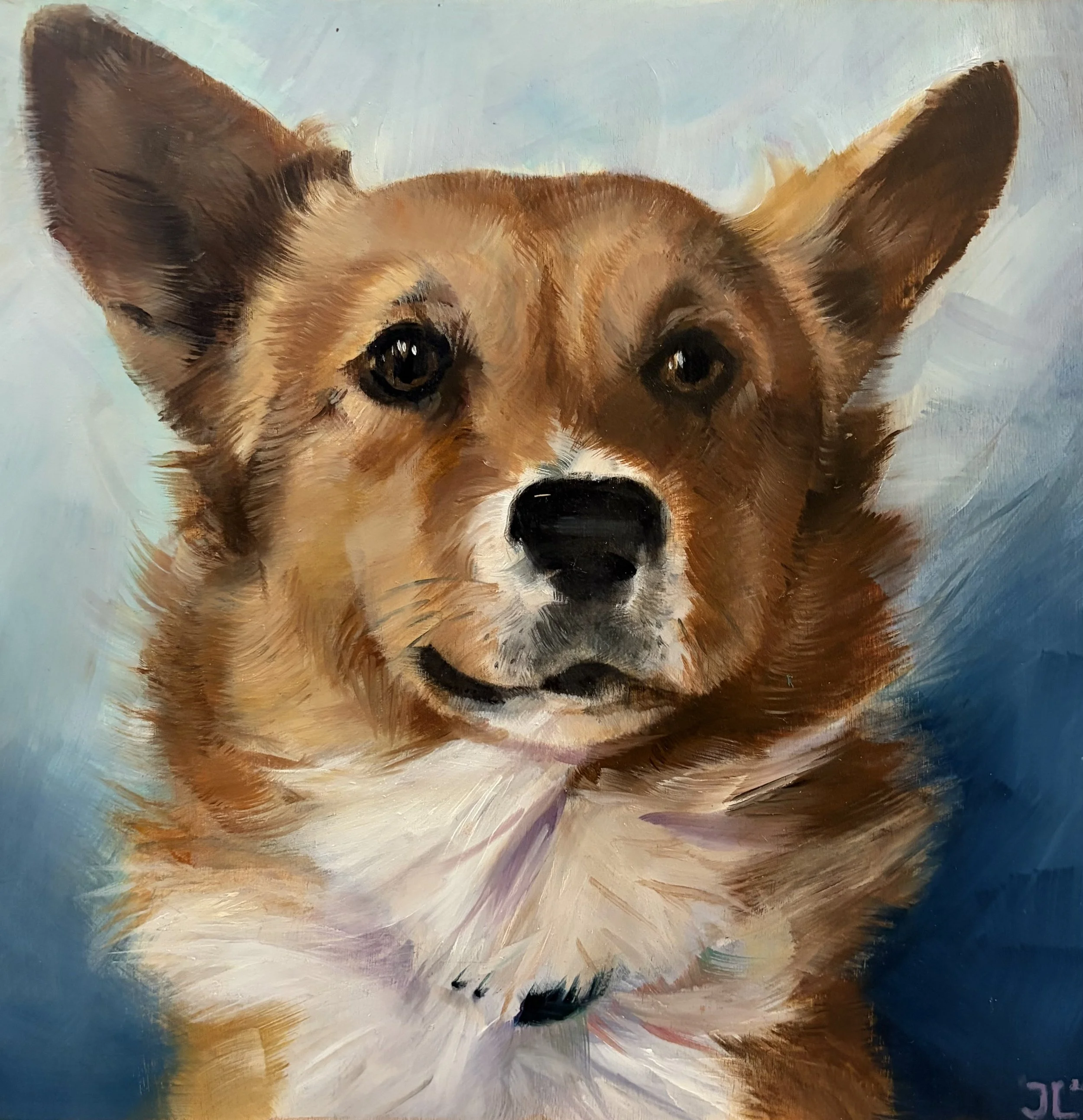 Oil painting of a pet by Jane Lucchino
