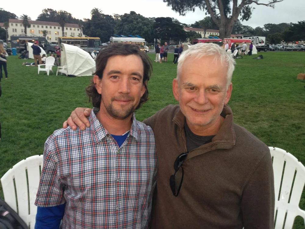 Rammed Earth Works' Khyber Easton and artist Andy Goldsworthy.