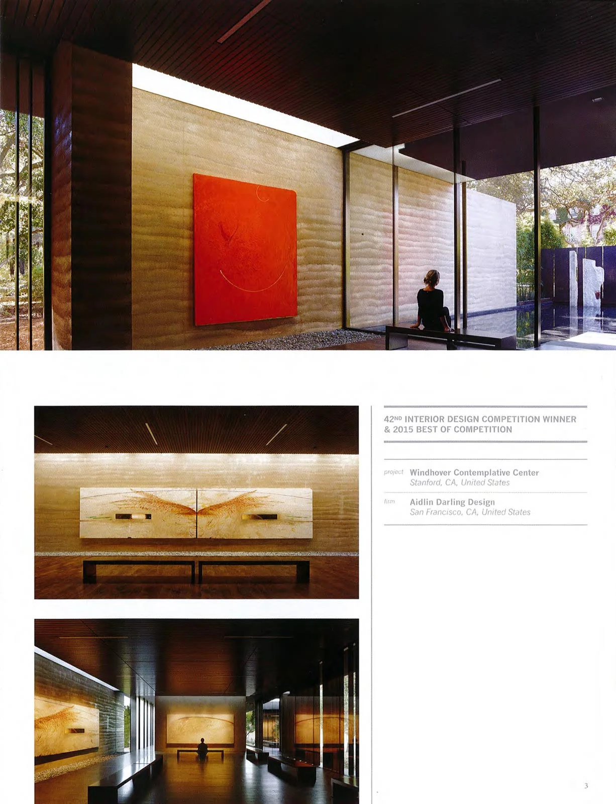 Windhover Contemplative Center award page detailing the Best of Competition award.