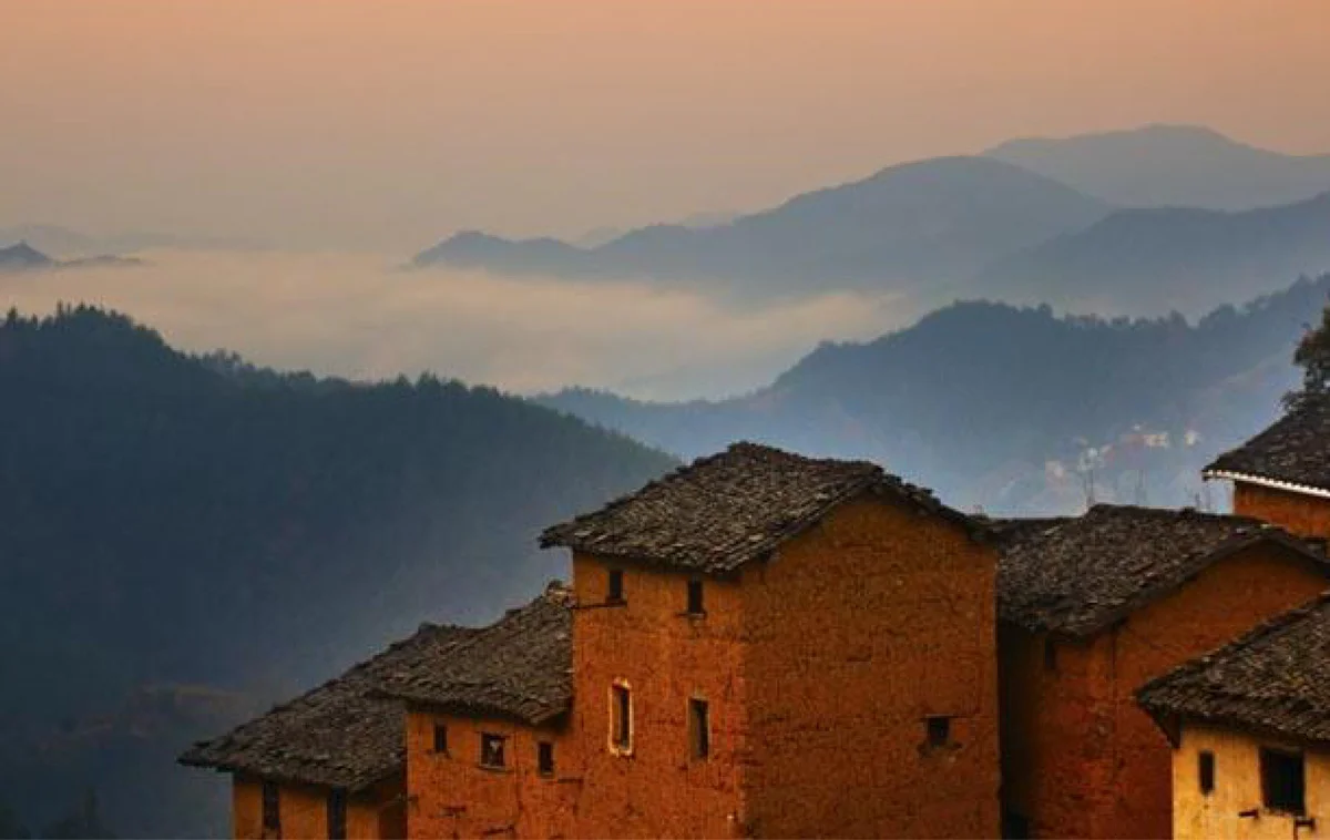 Vernacular rammed earth structures common in China.
