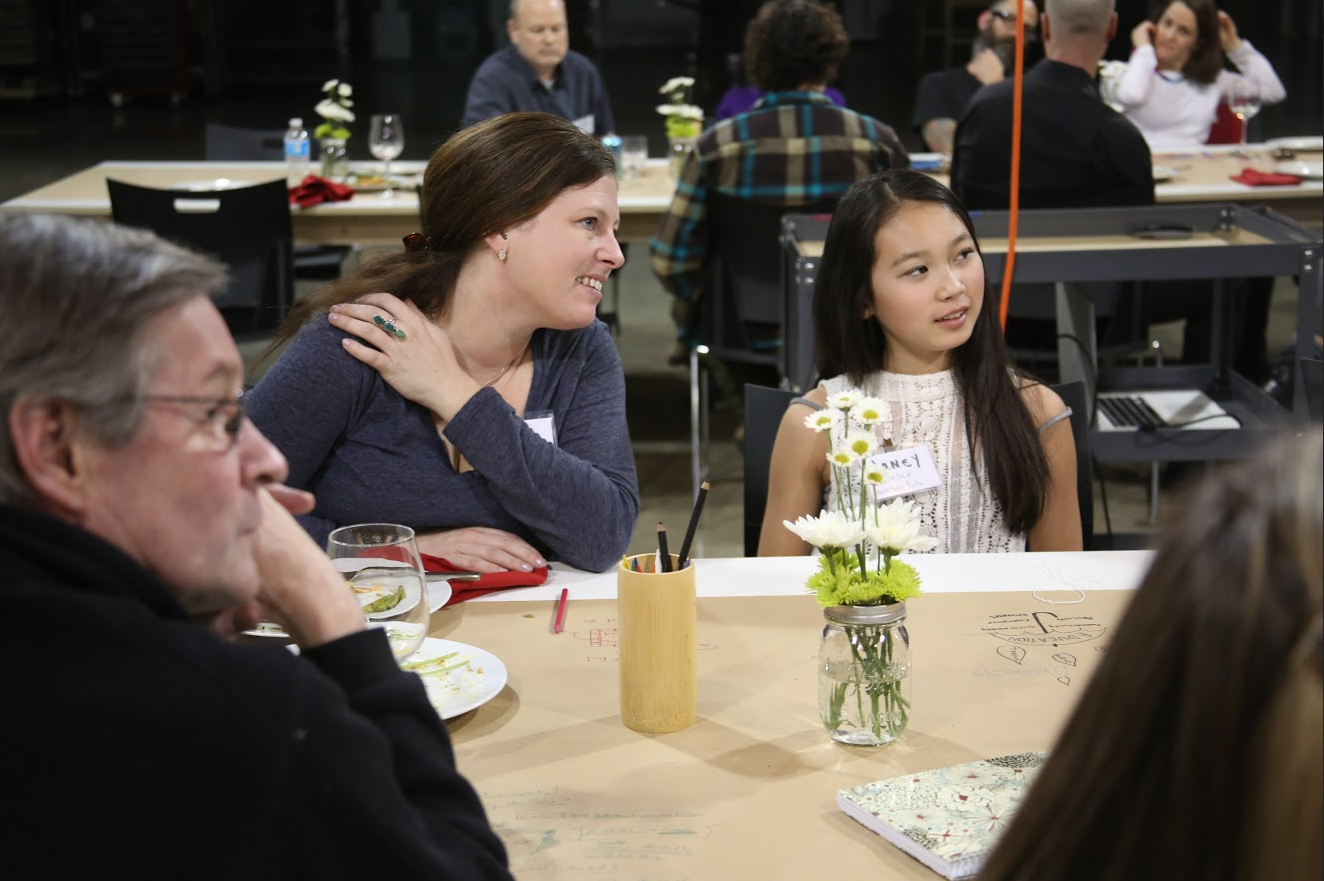 (L to R) Architect John Syvertsen ; Hackstudio Evanston Manager, Katy Bradford ; Janey Matejka.