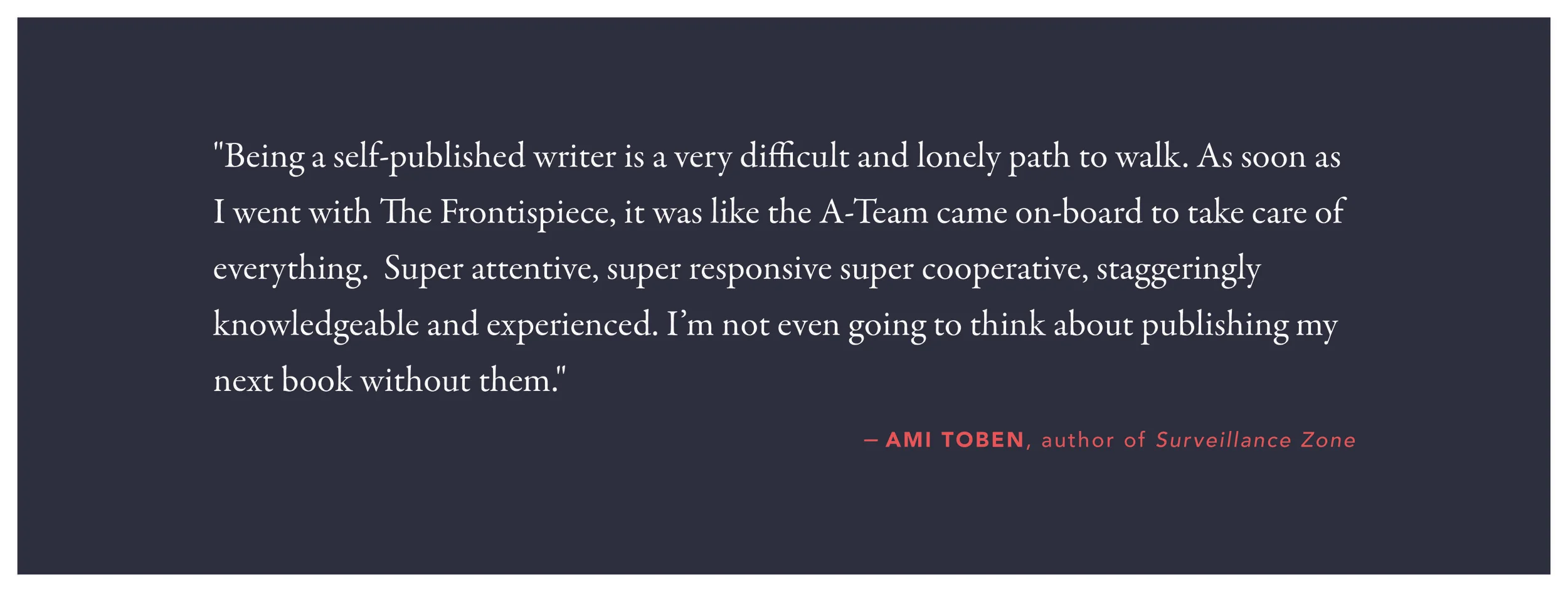 Book Design Testimonial