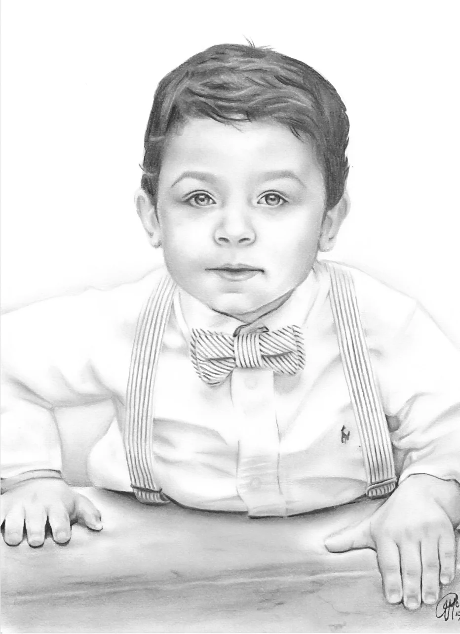 one subject portrait, custom drawn child's portrait, pencil sketch art.jpg