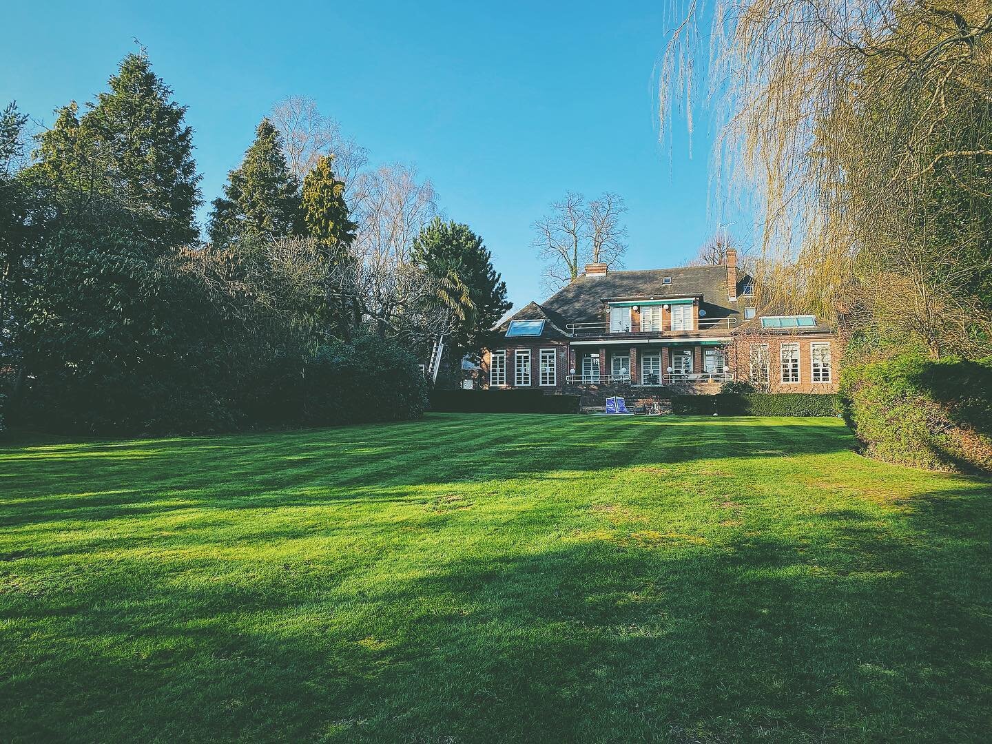 One of the first lawn cuts of 2021, amazing blue skies and some sunshine finally ☀️